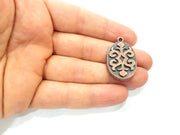 4 Copper Pendant Blank Mosaic Base inlay Blank Necklace Blank Resin Mountings Antique Copper Plated Metal ( 25x18 mm oval blank) G11511
