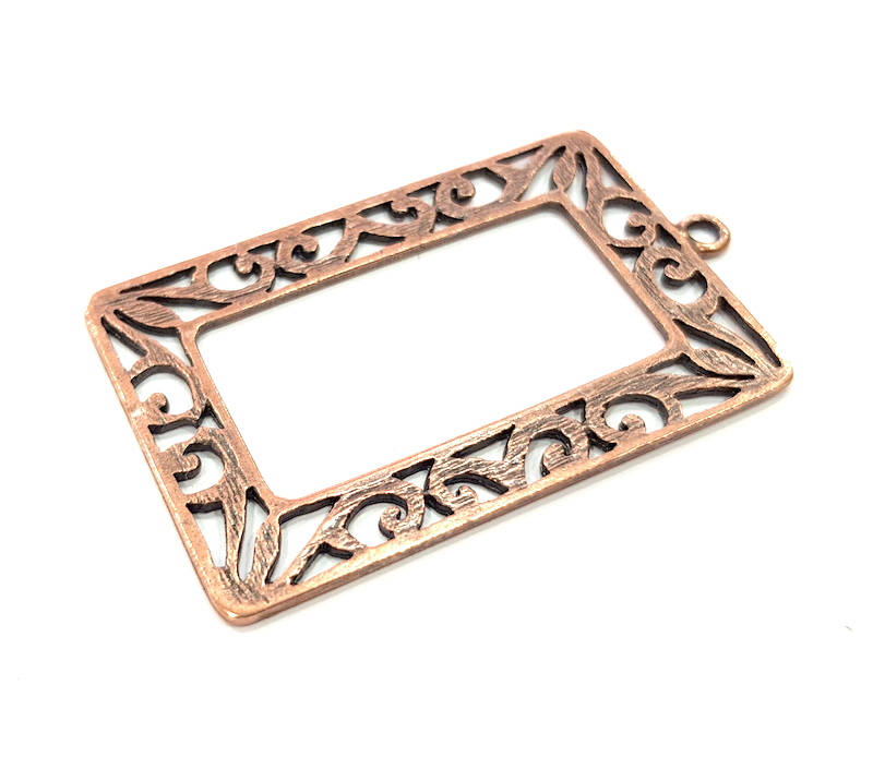 2 Copper Pendant Antique Copper Pendant Antique Copper Plated Metal (58x36mm) G11514