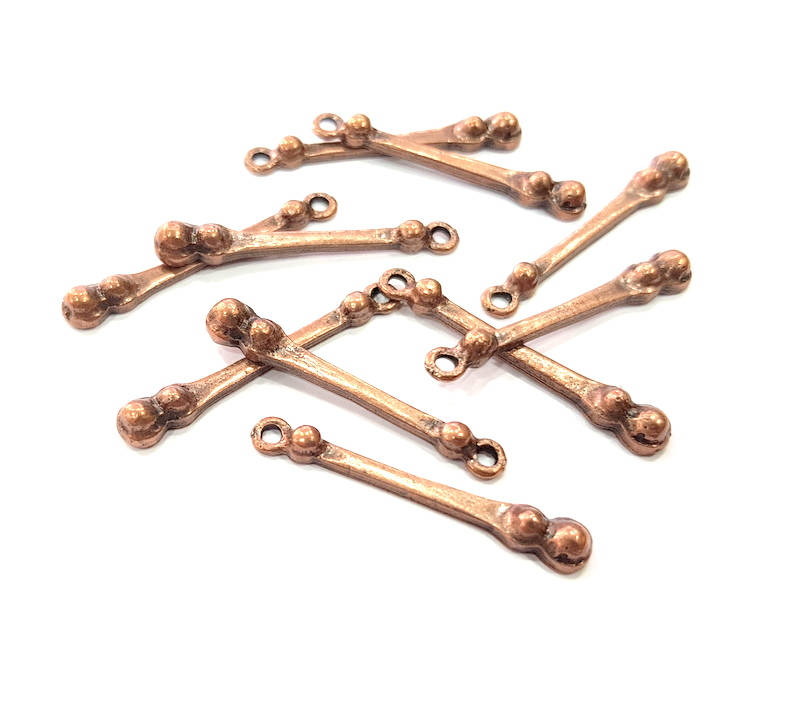 10 Copper Charm Antique Copper Charm Antique Copper Plated Metal (35x4mm) G11523