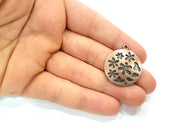 2 Flower Charms Copper Charm Antique Copper Charm Antique Copper Plated Metal (27mm) G11525