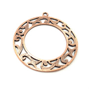 2 Copper Pendant Antique Copper Pendant Antique Copper Plated Metal (48mm) G11526