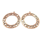 2 Copper Pendant Antique Copper Pendant Antique Copper Plated Metal (48mm) G11526