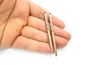 2 Spike Pendant Copper Pendant Antique Copper Pendant Antique Copper Plated Metal (71x4mm) G11528