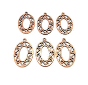 6 Copper Charm Antique Copper Charm Antique Copper Plated Metal (32x18mm) G11530