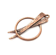 2 Copper Pendant Antique Copper Pendant Antique Copper Plated Metal (51x26mm) G11532
