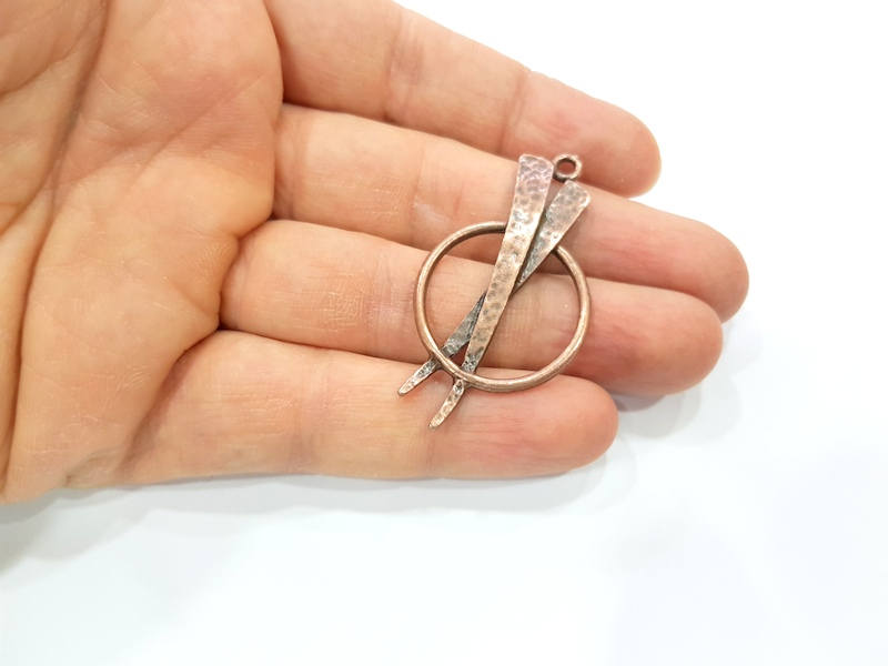 2 Copper Pendant Antique Copper Pendant Antique Copper Plated Metal (51x26mm) G11532