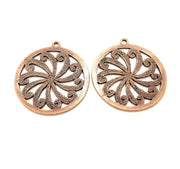 2 Copper Pendant Antique Copper Pendant Antique Copper Plated Metal (35mm) G11536