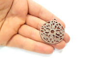 2 Copper Pendant Antique Copper Pendant Antique Copper Plated Metal (38mm) G11537