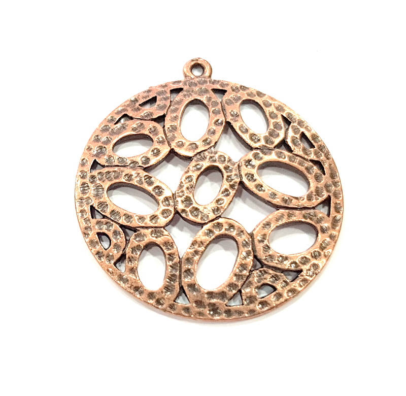 2 Copper Pendant Antique Copper Pendant Antique Copper Plated Metal (36mm) G11540