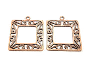 2 Copper Pendant Antique Copper Pendant Antique Copper Plated Metal (34mm) G11541
