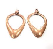 2 Copper Pendant Antique Copper Pendant Antique Copper Plated Metal (56x33mm) G11544