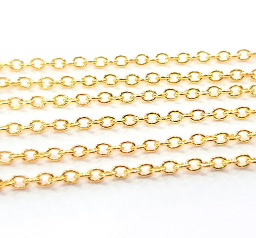 Shiny Gold Chain Shiny Gold Plated Chain 1 Meter - 3.3 Feet  (2x3 mm) G11578