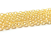 Gold Chain Gold Plated Chain 1 Meter - 3.3 Feet  (3x4 mm) G15472