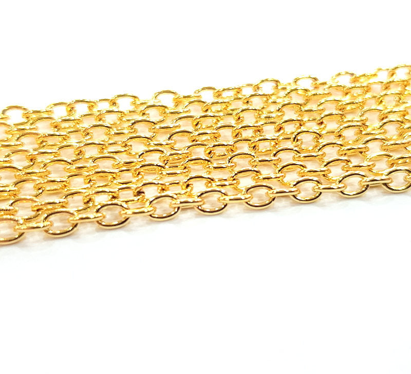 Gold Chain Gold Plated Chain 1 Meter - 3.3 Feet  (3x4 mm) G15472