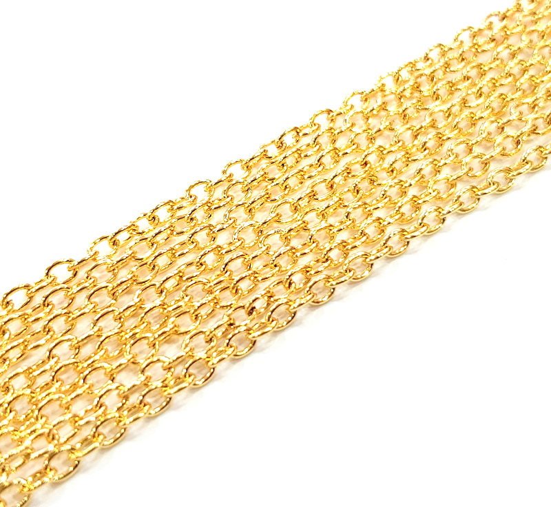 Gold Chain Gold Plated Chain 1 Meter - 3.3 Feet  (3x4 mm) G15472