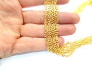 Gold Chain Gold Plated Chain 1 Meter - 3.3 Feet  (3x4 mm) G15472