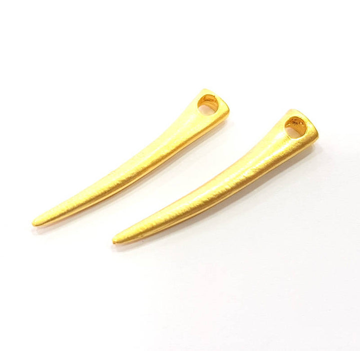 2 Teeth Charm Gold Plated Charms (36x6mm)  G9652