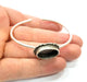 Silver Bracelet Blanks Bangle Blanks Cuff Blanks Adjustable Bracelet Blank Antique Silver Plated Brass ( 18x13mm Blanks ) G9660