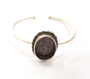 Silver Bracelet Blanks Bangle Blanks Cuff Blanks Adjustable Bracelet Blank Antique Silver Plated Brass ( 24x17mm Blanks ) G9671