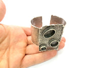 Silver Bracelet Blanks Bangle Blanks Cuff Blanks Adjustable Hammered Bracelet Blank Antique Silver Plated Brass (18x13+14+10mm Blanks) G9674