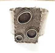 Silver Bracelet Blanks Bangle Blanks Cuff Blanks Adjustable Hammered Bracelet Blank Antique Silver Plated Brass (18x13+14+10mm Blanks) G9674