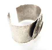 Silver Bracelet Blanks Bangle Blanks Cuff Blanks Adjustable Hammered Bracelet Blank Antique Silver Plated Brass ( 20mm Blanks ) G9680