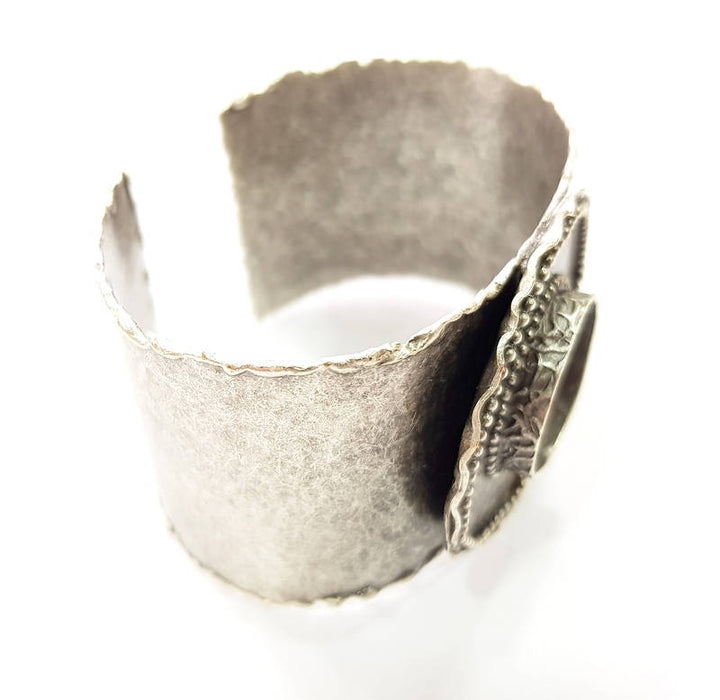 Silver Bracelet Blanks Bangle Blanks Cuff Blanks Adjustable Hammered Bracelet Blank Antique Silver Plated Brass ( 20mm Blanks ) G9680