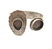 Silver Bracelet Blanks Bangle Blanks Cuff Blanks Adjustable Hammered Bracelet Blank Antique Silver Plated Brass (20x14mm+20mm Blanks) G9684