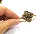 Bangle Blanks Antique Bronze Bracelet Blanks Cuff Blanks Adjustable Bracelet Blank Antique Bronze Plated Brass (6mm Blanks) G9699