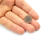 8 Flower Charms Copper Charm Antique Copper Charm Antique Copper Plated Metal (8 mm) G11598
