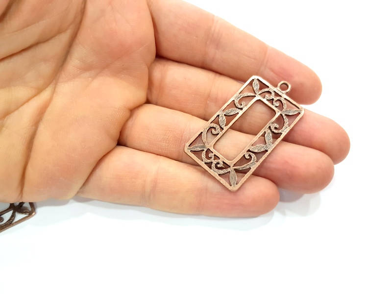 2 Copper Charm Antique Copper Charm Antique Copper Plated Metal (46x24mm) G11605