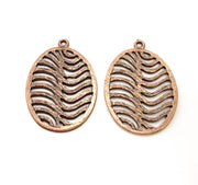 2 Copper Charm Antique Copper Charm Antique Copper Plated Metal (37x25mm) G11608