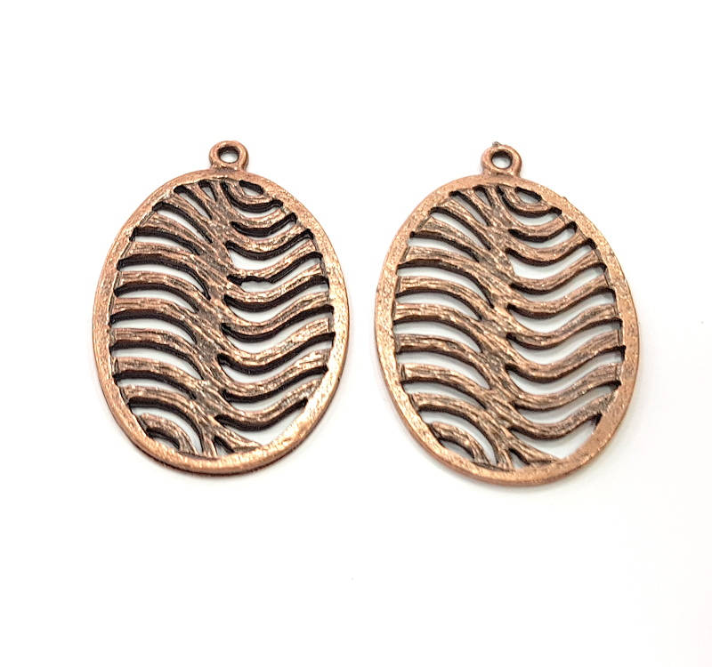 2 Copper Charm Antique Copper Charm Antique Copper Plated Metal (37x25mm) G11608