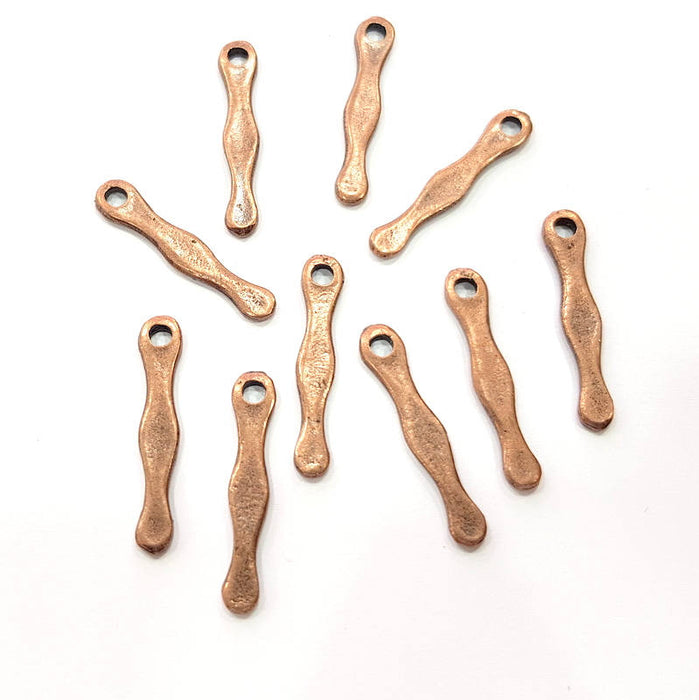 10 Copper Charm Antique Copper Charm Antique Copper Plated Metal (25x5mm) G11610