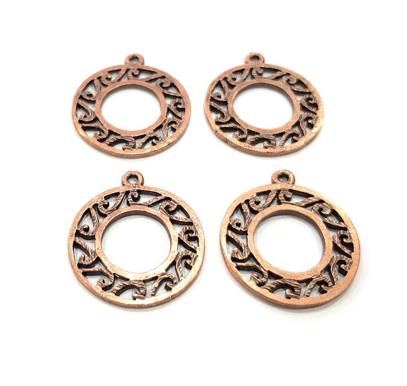 4 Copper Charm Antique Copper Charm Antique Copper Plated Metal (22mm) G11611