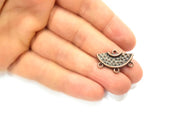 4 Antique Copper Connector Charm Antique Copper Plated Metal (25x16mm) G11612