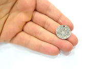 6 Silver Charms Antique Silver Plated Metal (20mm) G11620