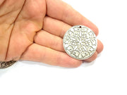 Silver Pendant Antique Silver Plated Metal (40mm) G11623