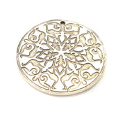 Silver Pendant Antique Silver Plated Metal (40mm) G11623