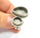 Silver Ring Setting Resin Ring Bezel Blank Cabochon Base Adjustable inlay Ring Mounting (20x14mm and 10mm) Antique Silver Plated Brass G9726