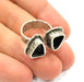 Silver Ring Setting Resin Ring Bezel Blank Cabochon Base Adjustable inlay Ring Mounting (9x7mm) Antique Silver Plated Brass G9734