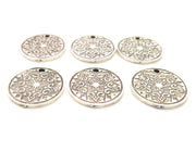 6 Silver Charms Antique Silver Plated Metal (20mm) G11636