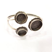 Silver Bracelet Blanks Bangle Blanks Cuff Blanks Adjustable Bracelet Blank Antique Silver Plated Brass ( 20mm and 14mm Blanks ) G9746