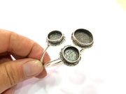 Silver Bracelet Blanks Bangle Blanks Cuff Blanks Adjustable Bracelet Blank Antique Silver Plated Brass ( 20mm and 14mm Blanks ) G9746