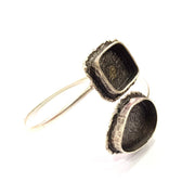 Silver Bracelet Blank Bangle Blank Cuff Blank Adjustable Bracelet inlay Blank Antique Silver Plated Brass (25x18mm and 14x14mm Blanks) G9751