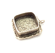 Silver Pendant Blank Resin Blank Mosaic Base Blank inlay Blank Necklace Blank Mountings Antique Silver Plated Brass (18x18mm blank )  G9754