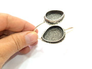 Silver Bracelet Blank Bangle Blank Cuff Blank Adjustable Bracelet inlay Blank Antique Silver Plated Brass (25x18mm Blanks) G9761