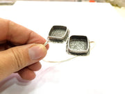 Silver Bracelet Blank Bangle Blank Cuff Blank Adjustable Bracelet inlay Blank Antique Silver Plated Brass (18x18mm Blanks) G9759