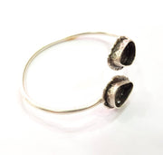 Silver Bracelet Blank Bangle Blank Cuff Blank Adjustable Bracelet inlay Blank Antique Silver Plated Brass (14x10mm Blanks) G9763