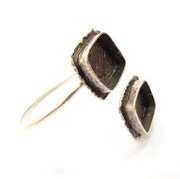 Silver Bracelet Blank Bangle Blank Cuff Blank Adjustable Bracelet inlay Blank Antique Silver Plated Brass (18x18mm Blanks) G14376